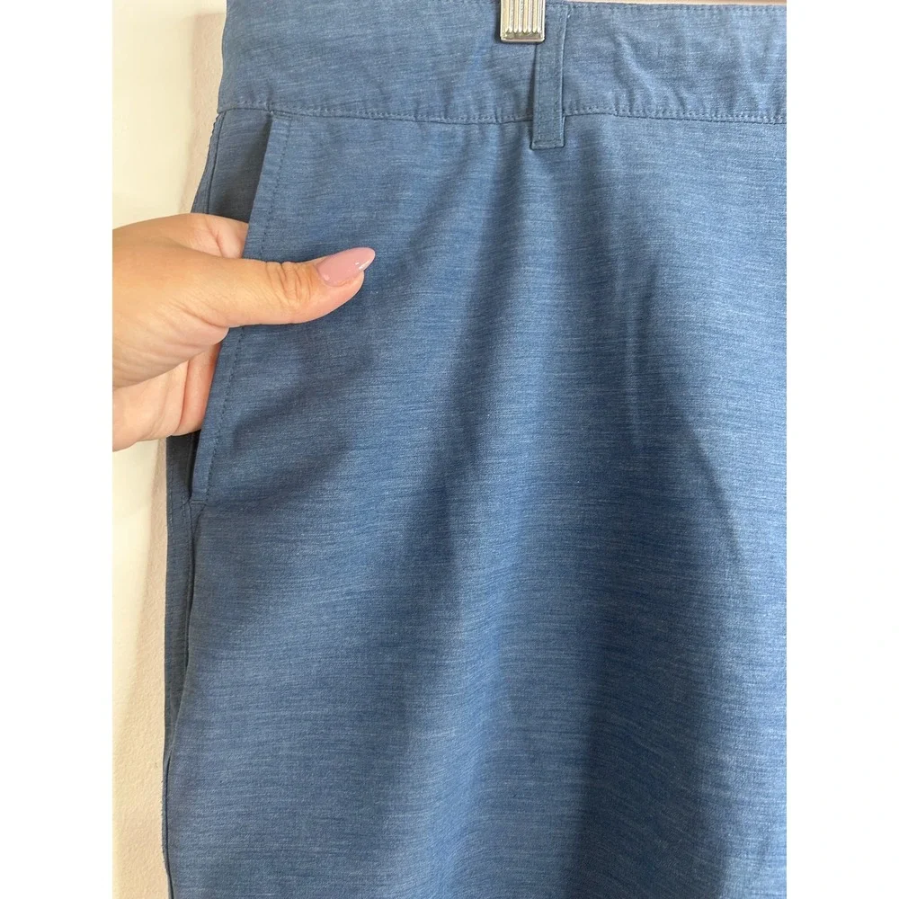 Faherty All Day Shorts Mens 38 Blue Heathered Hybrid Quick Dry Stretch‎ Summer